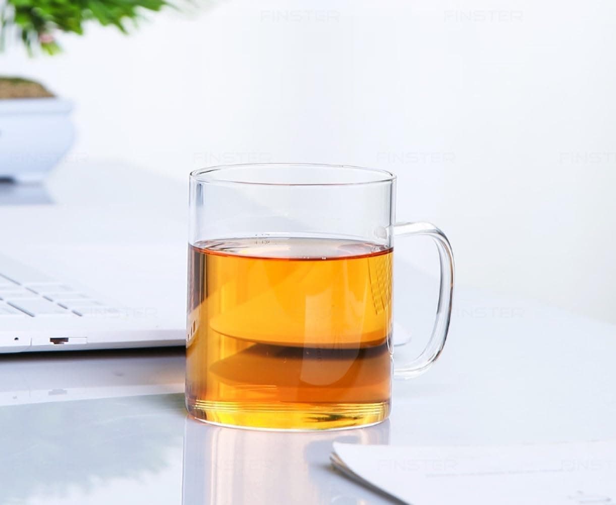 OSHIV Glass Premium Coffee Mug Tea Cups Set of 6220 ML Transparent Vision Borosilicate Cups Set for Green Tea Herbal Tea Lemon Tea Milk Cup HotCold Drinks Cups MicrowaveSafe