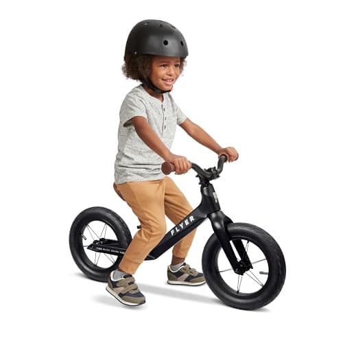 Radio Flyer Ultra Lite Balance Bike Black for Kids Ages 155 Pedal Free for Quick Learning Lightweight Frame Rubber Air Tires ToolFree Adjustable Seat Footrest Kid Toddler Balance Bikes