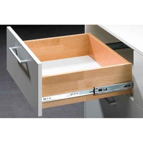 Hettich Telescopic Ball Bearing Channel KA 5632/550mm | Zinc Finish, Normal Closing | Drawer Channel for Home, Kitchen & Wardrobe | Load Capacity 45 kg | Full Extension (Galvanised Steel, 2 Pcs)