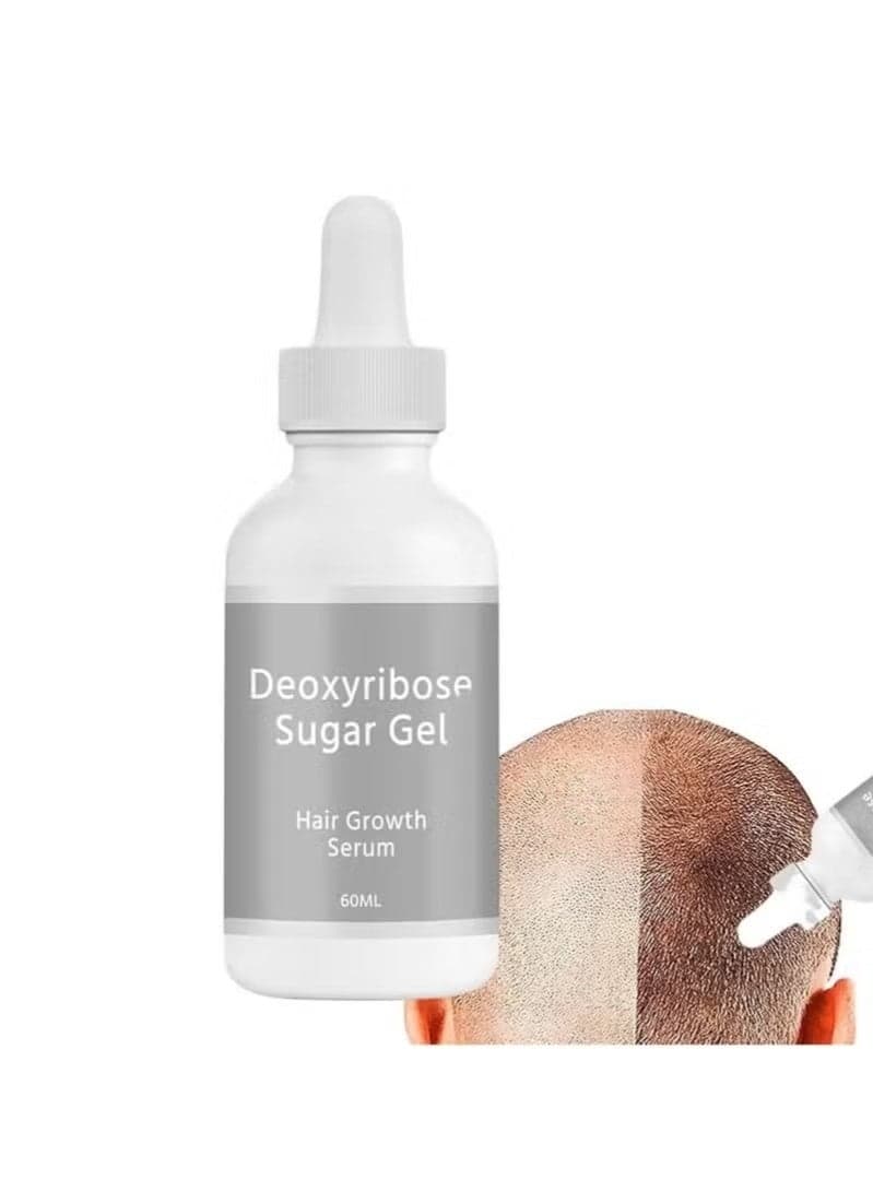 Deoxyribose Sugar Gel Hair Growth, Hair Growth Oil, 60ml Deoxy Ribose Sugar Hair Growth Serums, Growing Hair Oil Scalp Gel For Hair Strengthening, Mild Hair Thickening Gel Safe Oil for Men Women