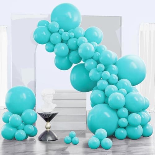 PartyWoo Teal Balloons 140pcs Different Sizes Pack of 18 12 10 5 Inch Turquoise Dark Teal Balloon Arch Kit for Baby Shower Gender Reveal Graduation Mermaid Birthday Pool Party Decorations BlueY69
