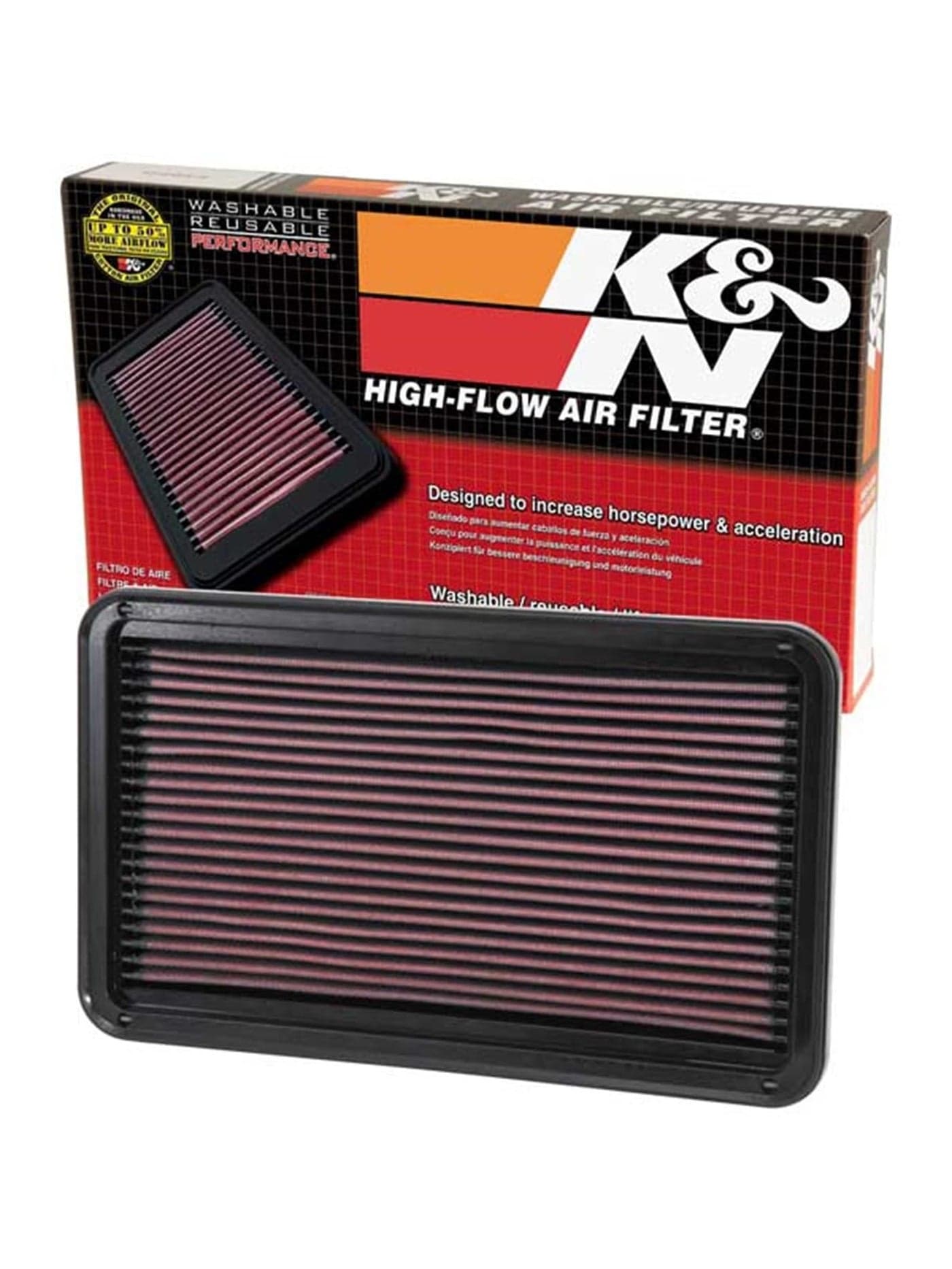 KN HighFlow Original Lifetime Engine Air Filter Increase Power Premium Washable Compatible with 19962003 LexusToyota 300 ES300 RX300 Avalon Camry Sienna Solara 3321451
