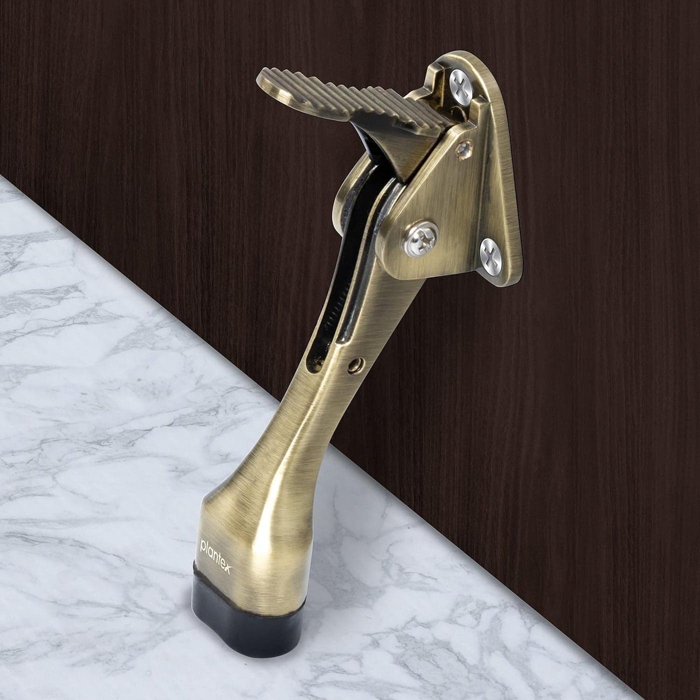 Plantex Door Stopper for Main DoorKick Down with One Touch Door StopperGate Stopper for HomeDoor Stopper 186Brass Antique
