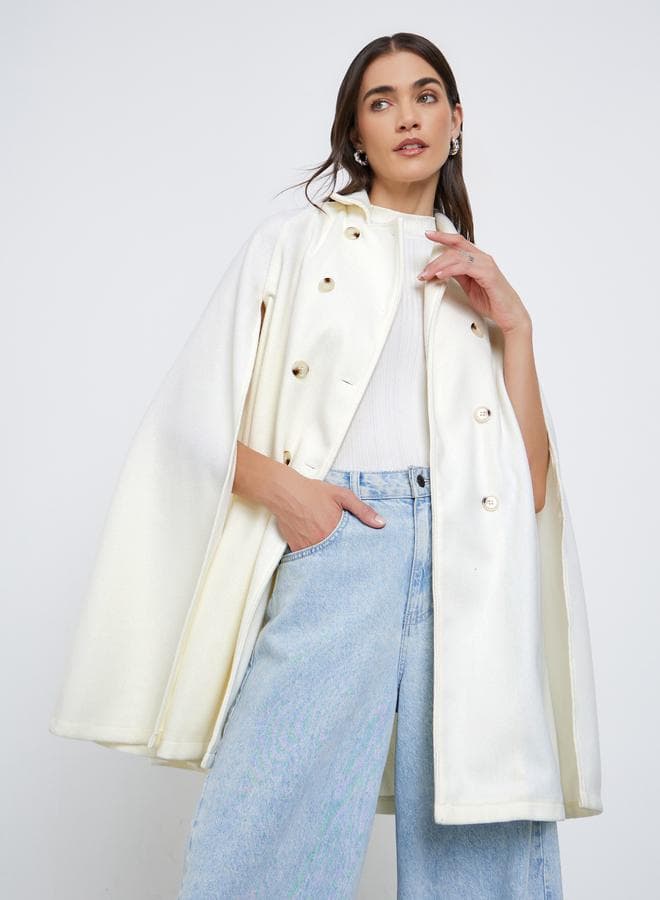 Off-White Longline Double-Breasted Cape Coat