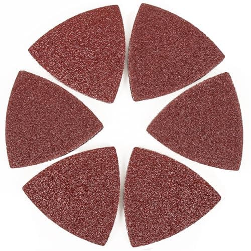 Coceca 100pcs Triangle Sanding Pads Sandpaper Hook and Loop Sanding Sheet for Wood Fit 318 Inches Oscillating Multi Tool 406080120180240 Grit