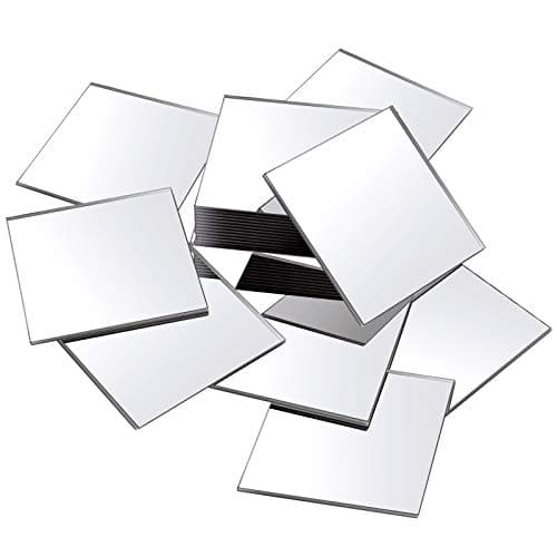 Jetec 25 Pcs Mini Size Acrylic Square Mirror Adhesive Small Square Mirror Tiles for Crafts and DIY Projects Supplies (2 Inches)