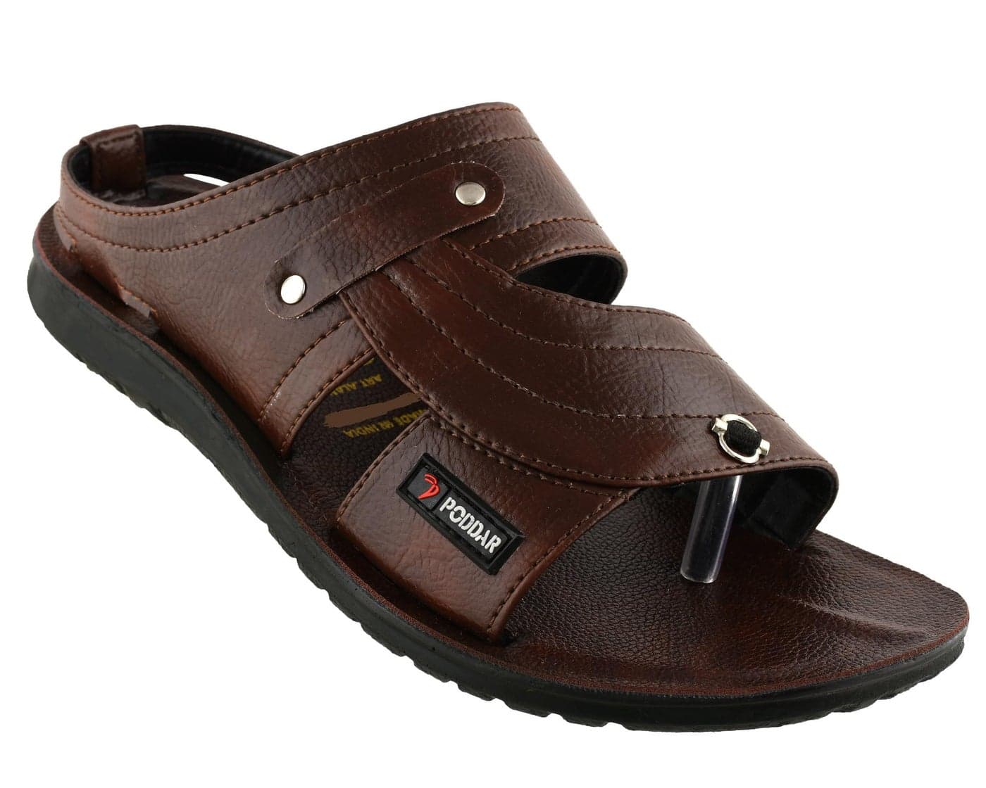 Poddar PU Slippers for Men | Premium Brown Daily Use Footwear | Comfortable Soft Sole Anti-Skid Sandals | Stylish Lightweight Casual Chappal for Office, Home & Outdoor Use
