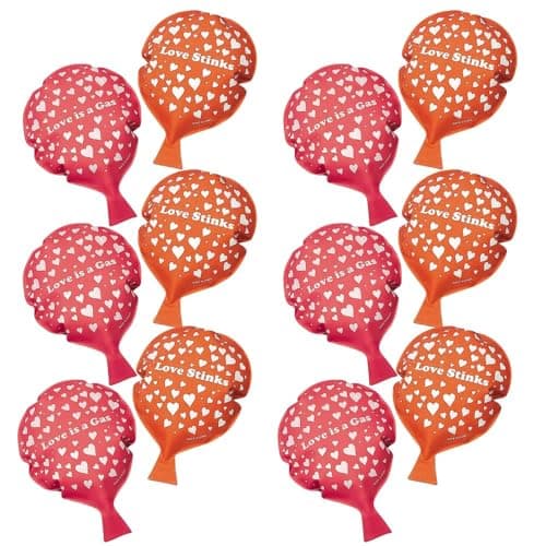 Fun Express Love Stinks Whoopee Cushions Set of 12 Valentines Day and Gag Party Favors