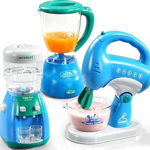 KIZONLY Toy Kitchen Accessories Kitchen Appliances Play Cooking Set Toys for Kids Ages 13 35 with Blender Mixers Water Dispenser Light Sound Pretend Play Birthday Gifts for 38 Year Old Girl