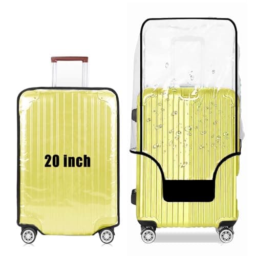 GigabitBest 20 Inch Clear Suitcase Cover 20242830 Inch PVC Suitcase Protectors Waterproof Dustproof and AntiScratch Luggage Cover Black Trim Standard Edition