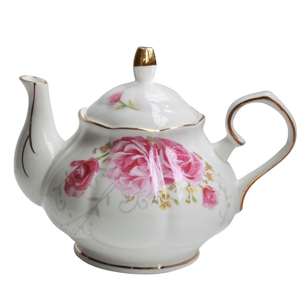 Jomop Tea Pot Handmade Ceramic Flowers Pink