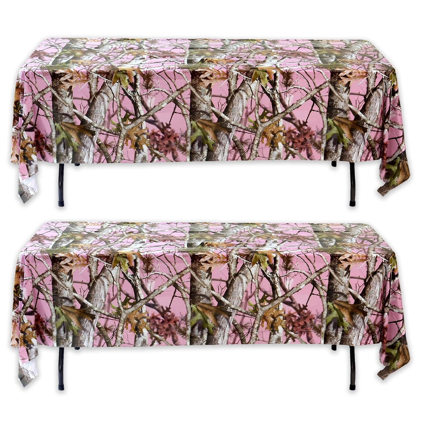 Havercamp Pink Camo Table Cover Heavyweight PVC 54in X 108in 2 Pack Next Vista Pattern Pink Camo Birthday Party Supplies Home Decor