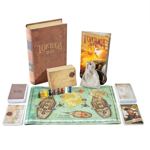 Facade Games Tortuga 1667 Deluxe Edition Board Game Treasure Plunder Game of Cards Strategy Deceit and Luck for 29 Players