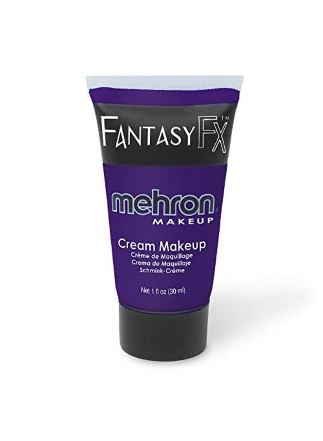Mehron Makeup Fantasy FX Cream Makeup Water Based Halloween Purple Face Body Paint For Adults 1 fl oz 30ml Purple