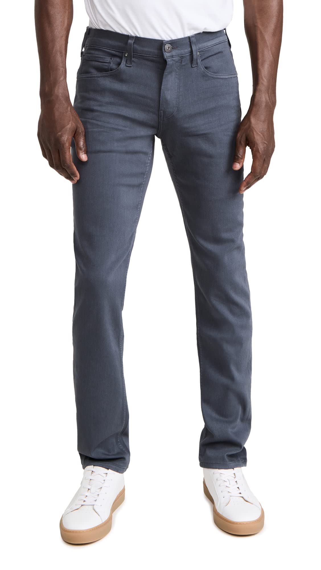 PAIGE Mens Federal Transcend Slim Straight Jeans Pewter Stone Grey 36