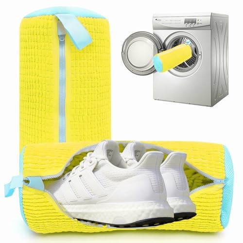 2PCS Shoe Washing Machine BgsLaundry Shoe Bags for Washer and Dryer Reusable and Durable Zipper Sneaker Shoe Washing Bag Tennis Shoe Cleaning Bag for All Shoe Types Yellow