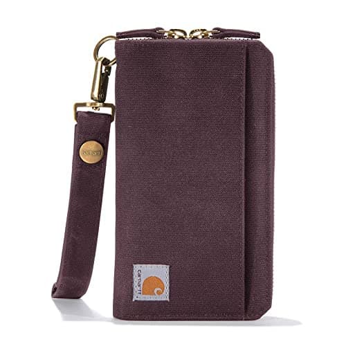 Carhartt Women's Nylon Duck Lay-Flat Clutch Wallet, Deep Wine