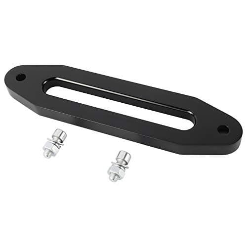 YaeKoo 10" Billet Polished Aluminum Hawse Fairlead Load Capacity 8000-15000 LBs with Mounting Hardware for Synthetic Winch Rope (Black, 10")