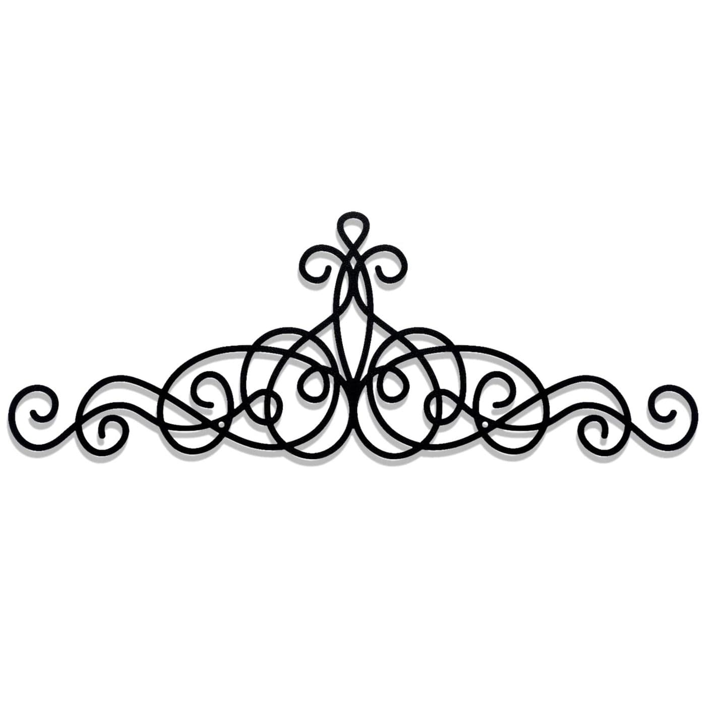 Zhengmy 157 x 55 Inch Rustic Metal Scroll Wall Art Decor Black Wrought Iron Wall Decor for Home Living Room Bedroom Doorway Over BedTV Long Narrow Hanging Ornaments