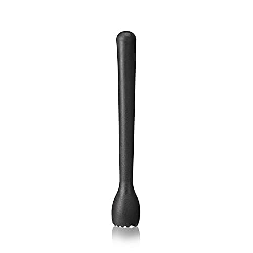 True Bash Muddler for Cocktails, Fruits, Spices, Herbs, and Sugar Cubes Crusher, Home Bar Accessories, Bartender Tools, 8.25", Set of 1, Black