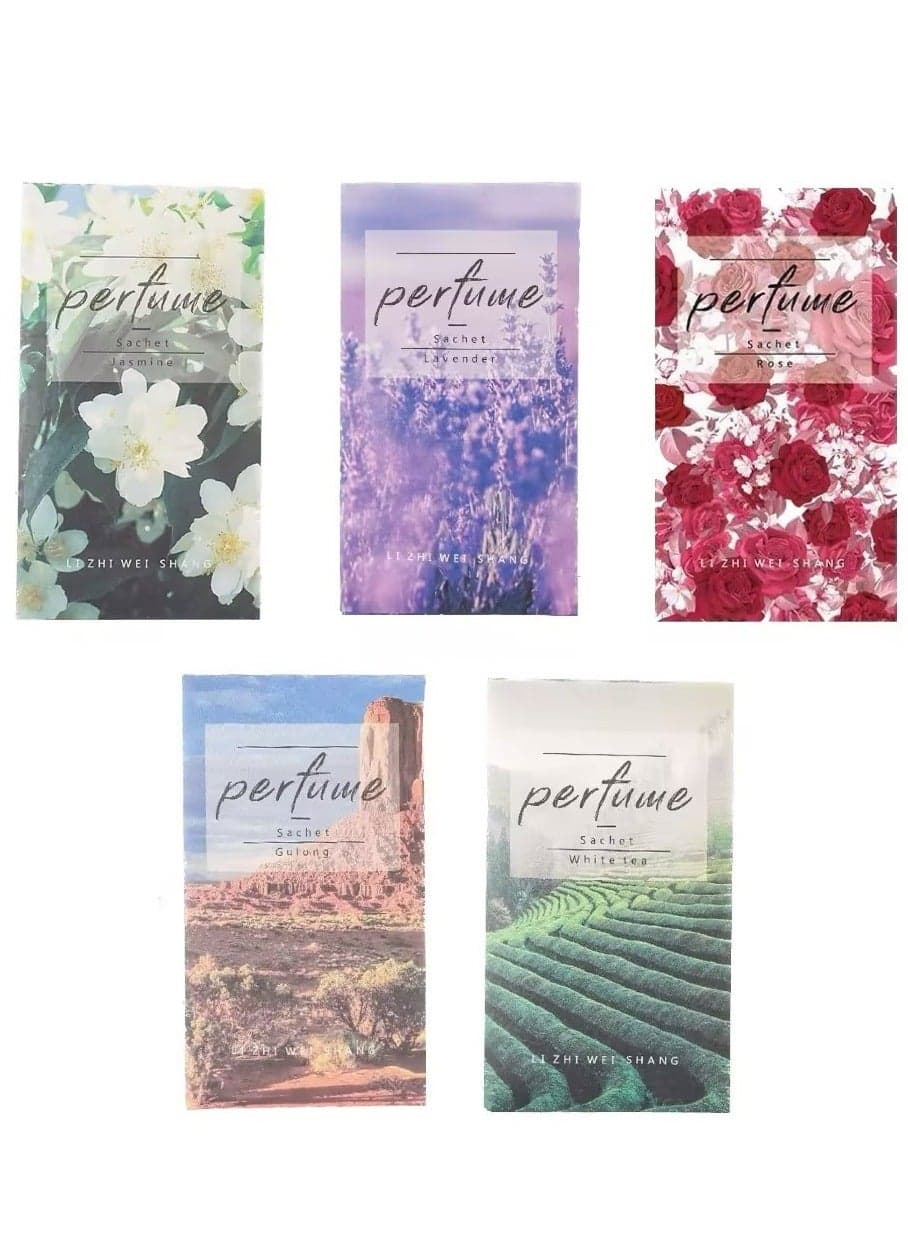 Scented Sachets with Hanging Hook Natural Scented Bags Wardrobe Fresheners for Wardrobe Closet Bathroom Car Rose Lavender Cologne White Tea Jasmine