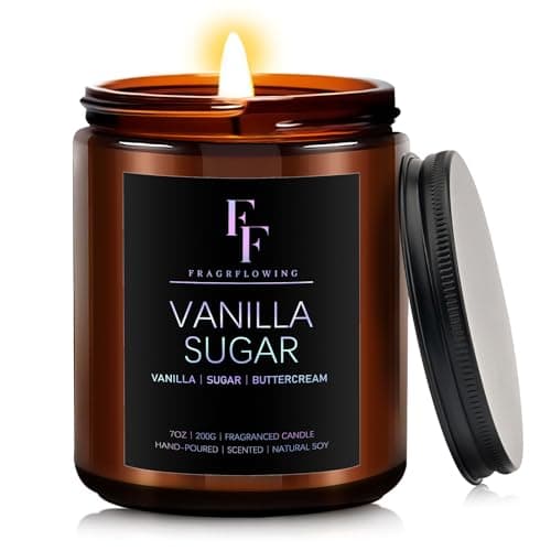 Vanilla Sugar Scented Candles for Home, Soy Wax Candle Aromatherapy Candles Gift for Women Men, 7oz