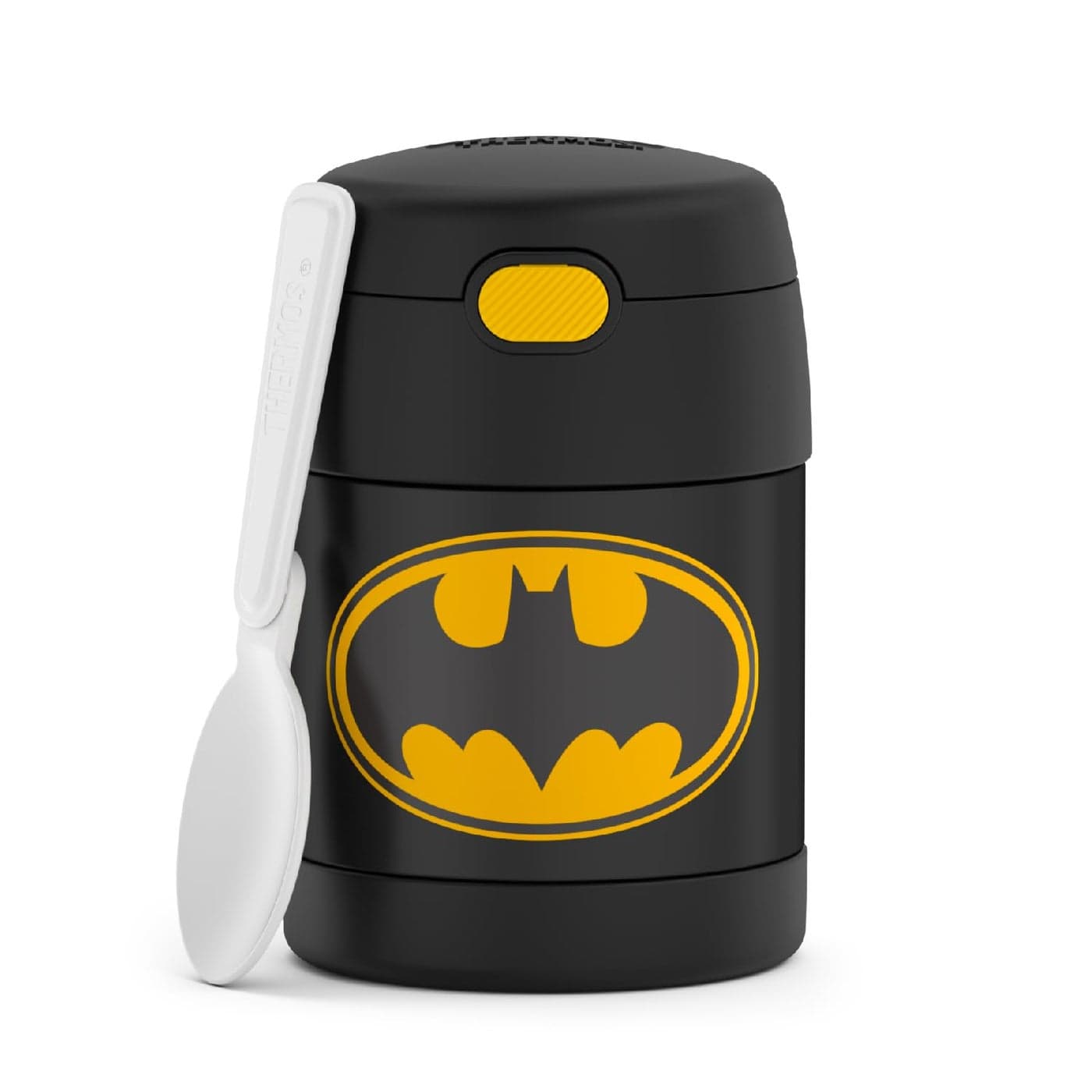 THERMOS FUNTAINER Insulated Food Jar 10 Ounce Kid Friendly Food Jar with Foldable Spoon Batman