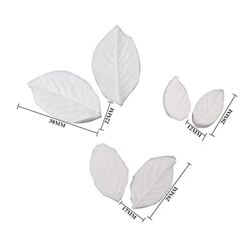 Rose leaves Veiner Silicone Mold 6pcs/Set Gumpaste Mold 3D Mini Fondant Mould for Kids DIY Wedding Cupcake Cake Decorating Chocolate Sugarcraft Bakeware (rose leaves molds 6)