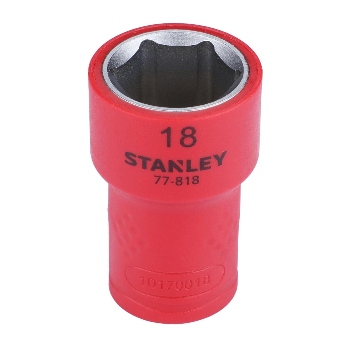 STANLEY STMT7781823B 38 VDE Insulated Metric Socket 18mm Ideal For Repair Of Electric Vehicles Red