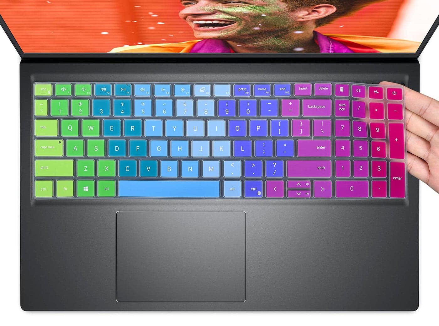 Colorful Keyboard Cover for 2025 Dell 15 Laptop DC15250 DC15255 15.6, Inspiron 15 3510 3511 3520 3530 3535/ Inspiron 16 5640 5645, 15.6 Dell Latitude 3520 Laptop Skin,Rainbow