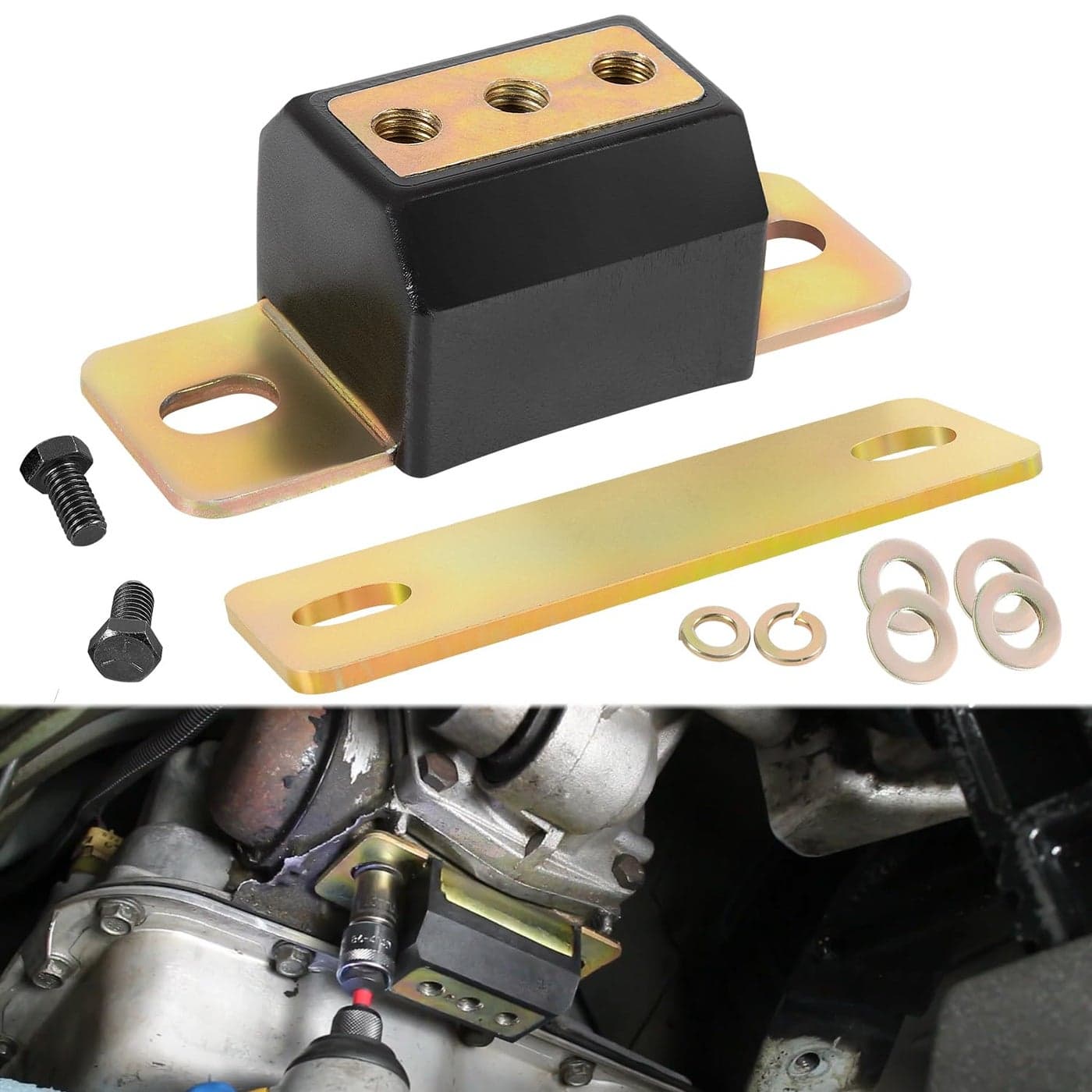 31108G General Transmission Mount Performance Polyurethane Mounts Bracket Set Fit for GM Cars and Trucks TH350 TH400 700R4 and for Chevy Turbo Most Transmissions