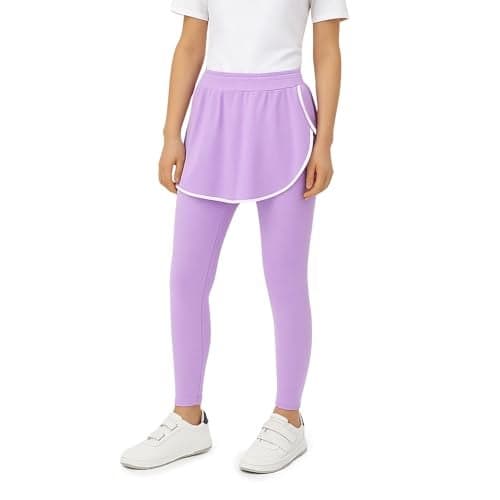 YouGotPlanB Skeggings for Girls | Pack of 1 | 2-in-1 Skirt with Attached Leggings | Cotton | Ages 4-16 Years | Comfort fit | Ideal for Sports & Play Lavender