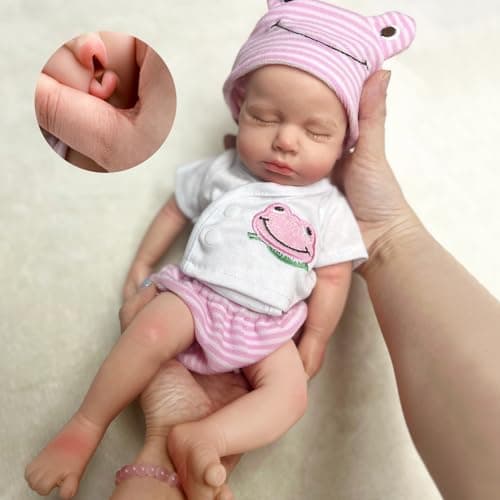 OtardDolls 33cm Reborn Baby Dolls Silicone Full Body Girl Lifelike Handmade Painted Dolls Silicone Reborn Babies for Kids
