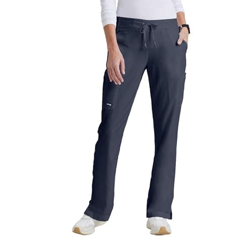 BARCO Grey s Anatomy Classic Mia Scrub Pant for Women Steel, 6-Pocket Low-Rise Straight Leg Bottoms with Natural Stretch, Soil Release Fabric, and Super-Soft Finish Medium, Regular Fit