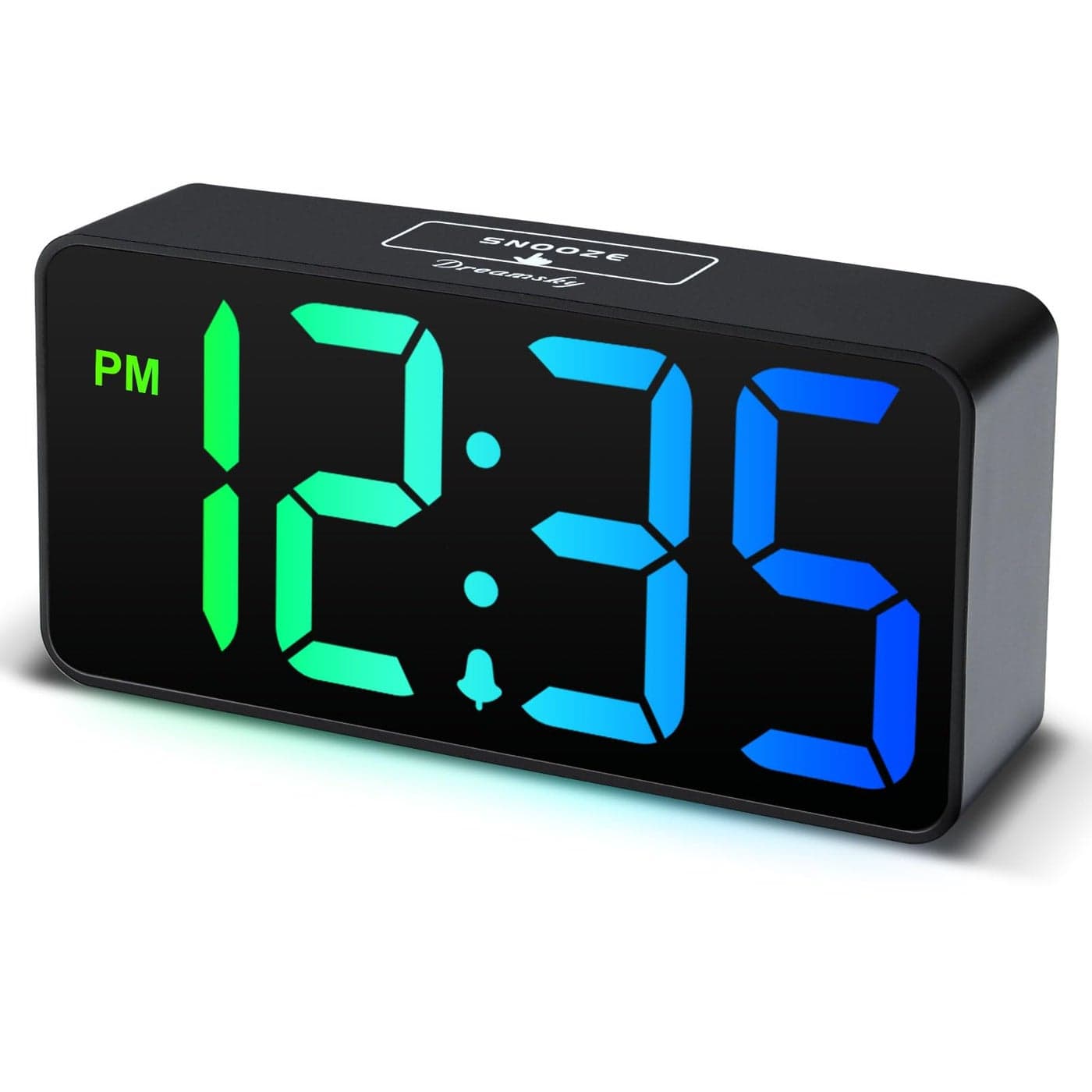 DreamSky Small Digital Alarm Clocks for Bedrooms RGB Electric Alarm Clock for Kids Bedside Nightstand Desk Clock with Large Numbers Dimmer Adjustable Alarm Volume USB Port USBC Adapter Powered