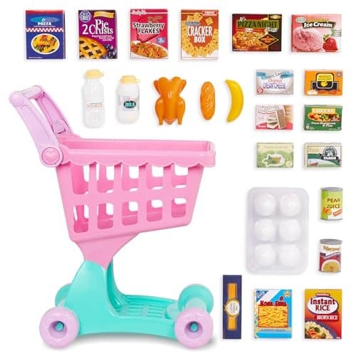 Battat – Play Circle – Shopping Cart – Toy Food – Play Kitchen For Toddlers – Pretend Play – Shopping Day Grocery Cart – 2+ Years