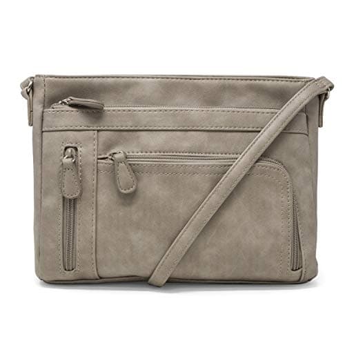 MultiSac Womens Summerville East West Crossbody Bag, Mushroom (Vintage Nappa), One Size