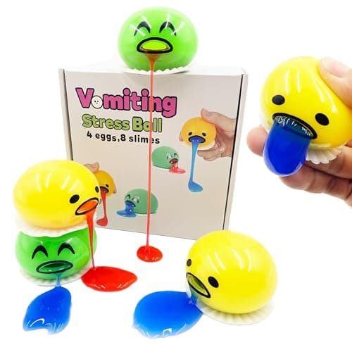 4Pack Vomiting Puking Egg Stress Balls Fidget Toys Slime Ball 8Pack Slime Squeeze Prank Sensory Toy for Teens Adults Kids Family Novelty Gag GiftChristmas Stocking Stuffers