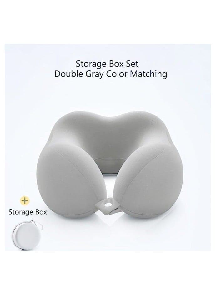Ergonomic U-Shaped Neck Pillow with Storage Bag – Comfortable Headrest for Travel, Napping, and Office Use, Slow Rebound Support, Machine Washable Cover