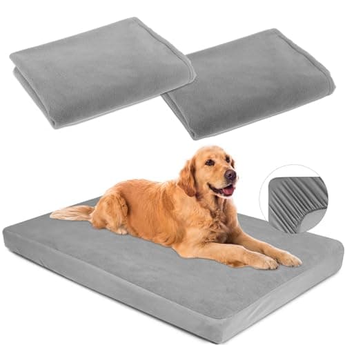 Dog Bed Covers Replacement Washable 100 Waterproof Soft Dog Bed Sheet Grey 2 Pack 42 x 28 L