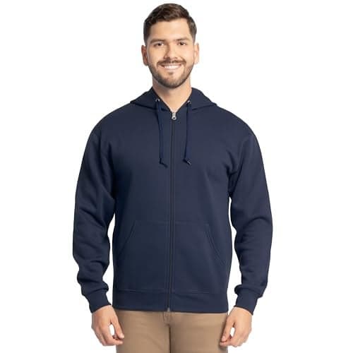 Fruit of the Loom Men's Eversoft Fleece Sweatshirts & Hoodies, Full Zip-Navy, Small