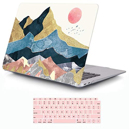 iCasso for MacBook Air 13 Inch Case 2018-2020 Release A2337 M1/A1932/A2179 with Retina Display Touch ID, Protective Hard Shell Case and Keyboard Cover for MacBook Air 13 - Abstract Scenery