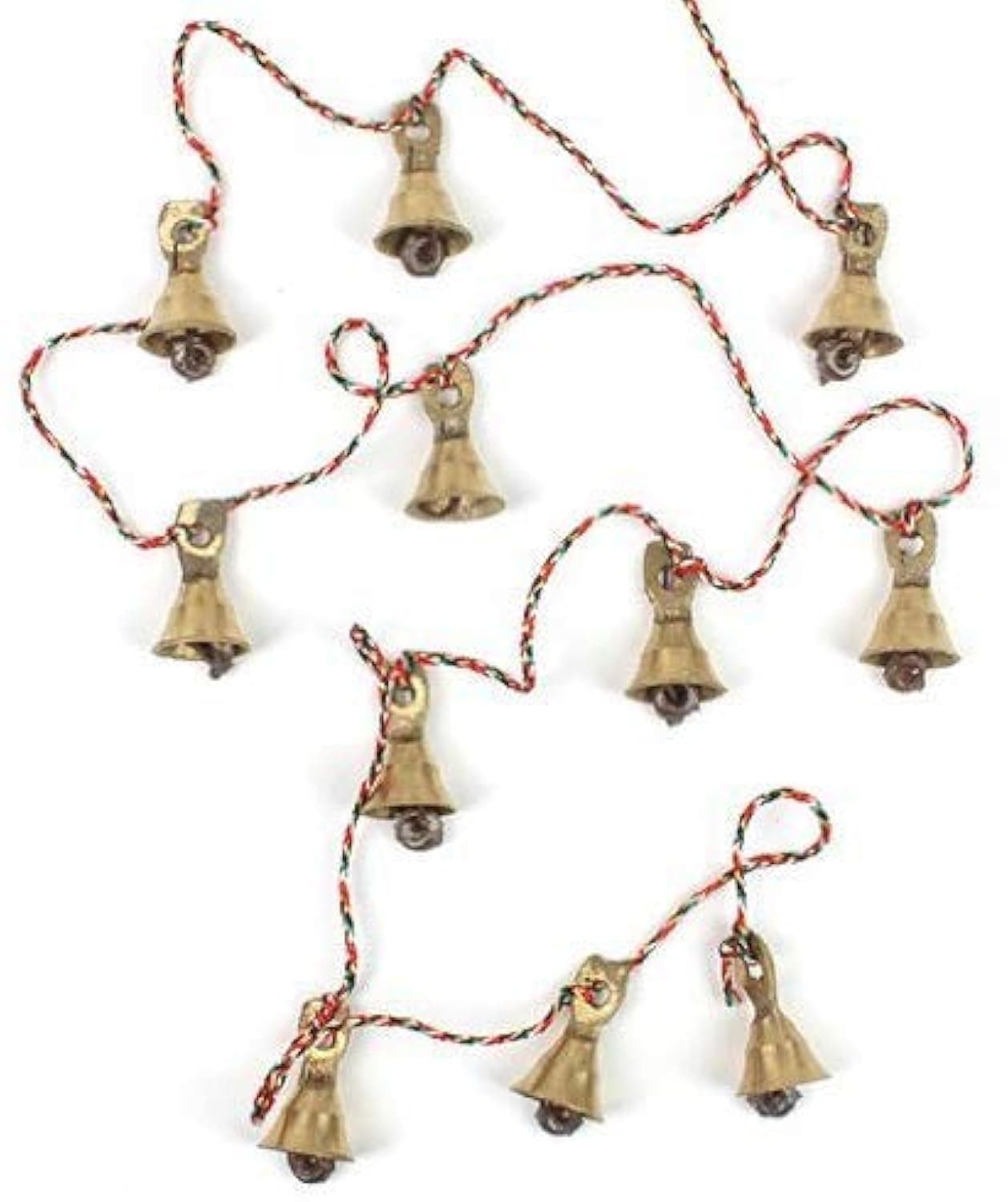 Rastogi Handicrafts Brass Decorative String of 11 Bells for Wall Door Hanging