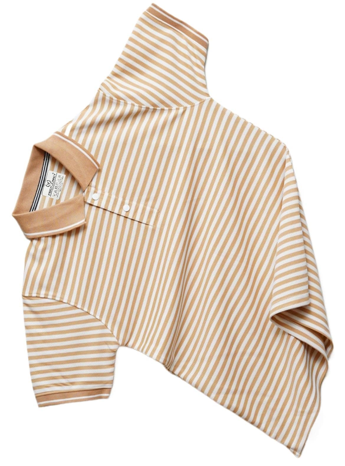 Mack Jonney Men's Striped Cotton Rich Collar Neck T Shirt | Collar Tshirts | Half Sleeves | Striped-Regular Fit-MM443-nw Camel