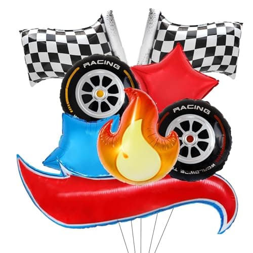 TiAaihion 8 Pcs Racing Themed Balloons Hot Car Wheel Birthday Party Balloons for Kids Two Fast Birthday Party Decorations Baby Shower Party Supplies A8pcs
