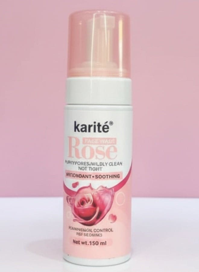 Rose Face Wash 150 ml Deep Cleansing Moisturizing Brightening Facial Cleanser for Smooth Glowing Skin