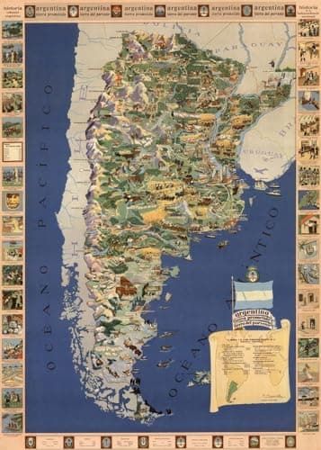 1936 Map of Argentina 1000 Piece Adult Jigsaw Puzzle Family Entertainment Jigsaw Puzzle Game for Adults Fun Activity