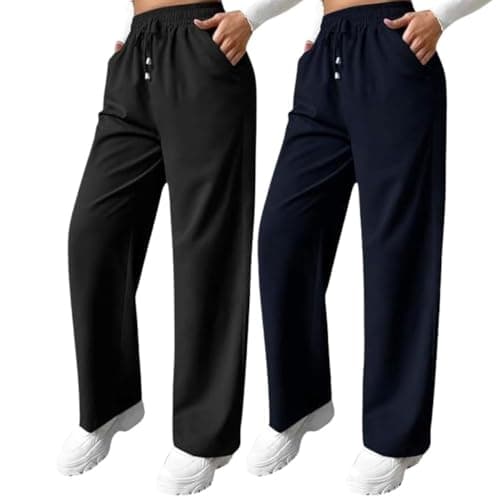 LERIYA Fashion High Waist Trousers for Women – Flared Korean Style Formal Pants | Elegant Workwear for Office, College & Events (Available in Plus Size and Combo Pack of 2)