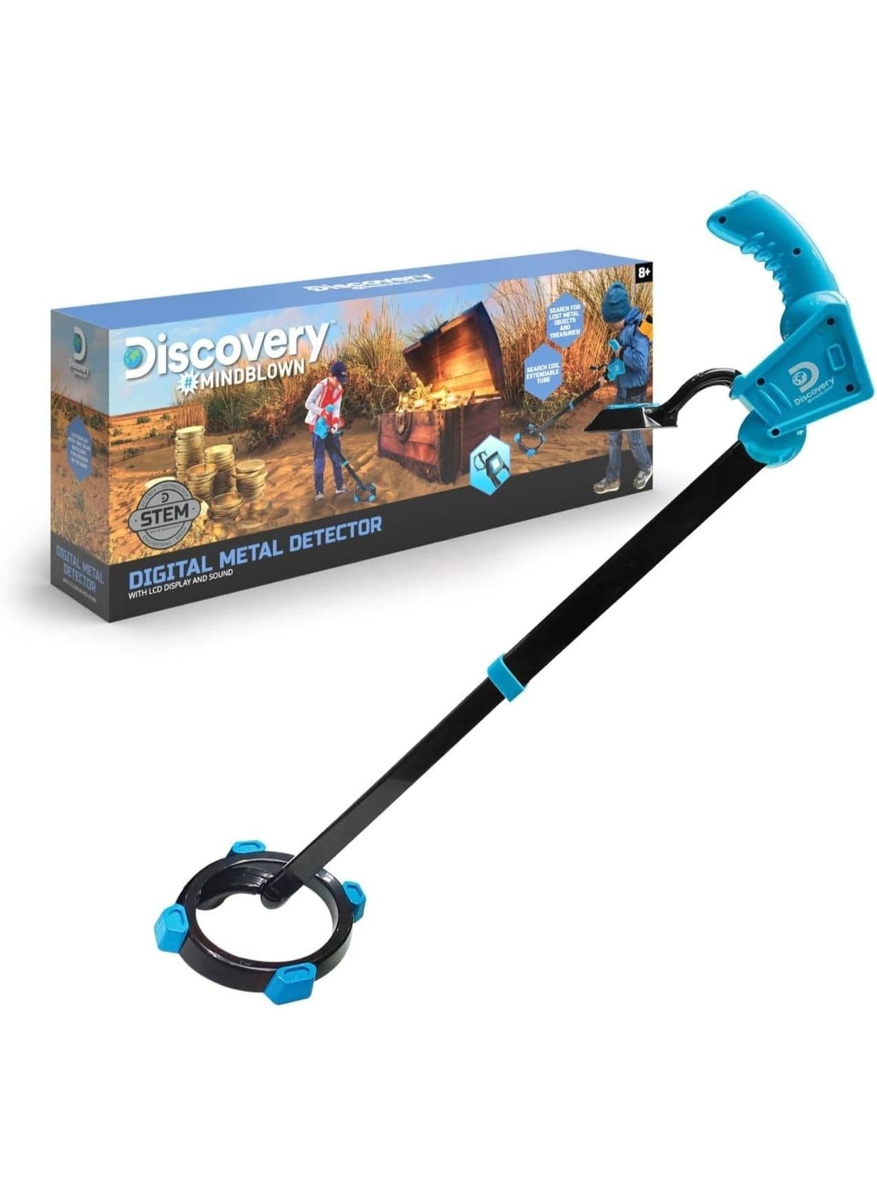 Discovery Mindblown Kids Digital Metal Detector – LCD Screen STEM Toy for Ages 6+