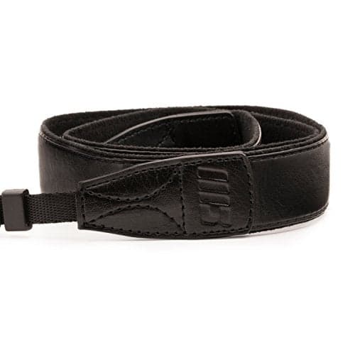 MegaGear Black Leather Digital SLR Camera, Camcorder Neck Shoulder Straps for Canon, Nikon, Samsung, Olympus, Sony, Fujifilm, Panasonic